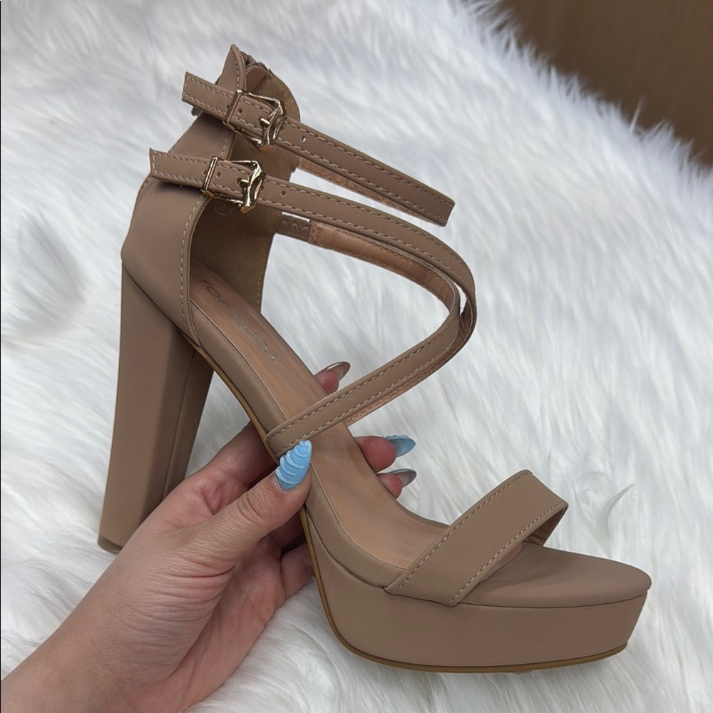 Elegant Tan Strappy Heels